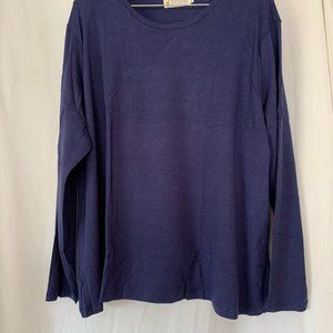 New ladies tshirt long sleeve silky soft stretchy, round neck 3X Texere bamboo